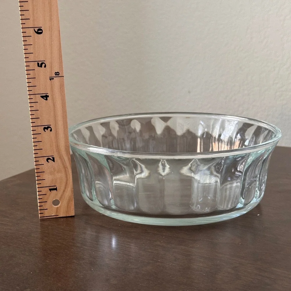 VTG Large Serving Bowl Clear‎ Glass Baking Dish Paneled Sides 7